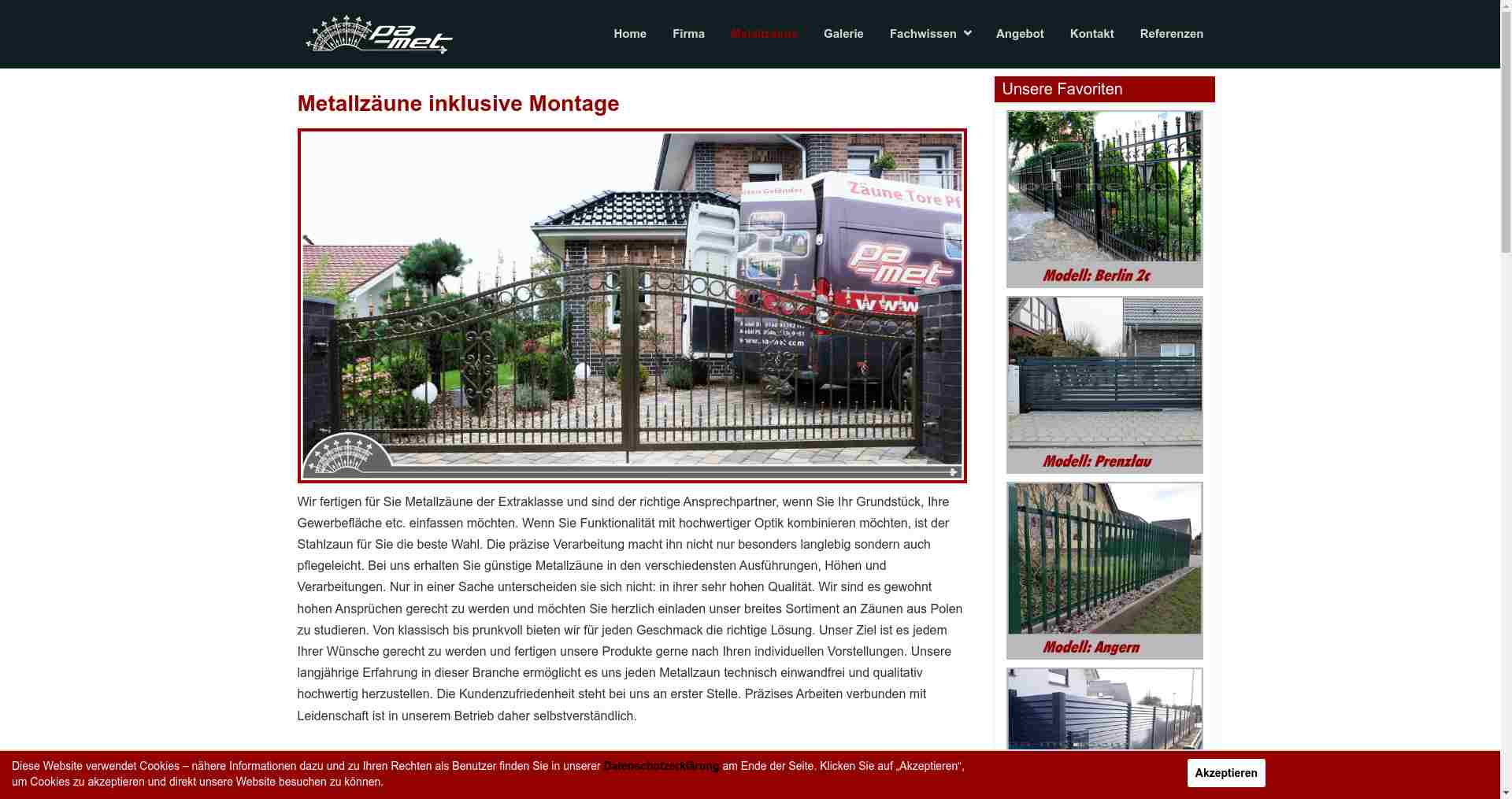 Pa met metallzaun verzinkt de